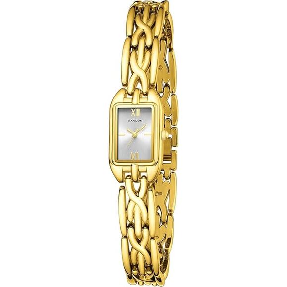 Vintage Petite Rectangular Women Bracelet Watch Adjustable Strap Lady Watch - Picture 1 of 5